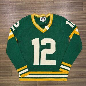 NEW Green Bay Packers Football Knit Varsity Sweater Aaron Rodgers Size Small